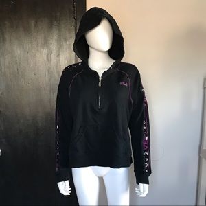 Vintage Fila Sport Logo ZIP Up Hoodie Sweatshirt